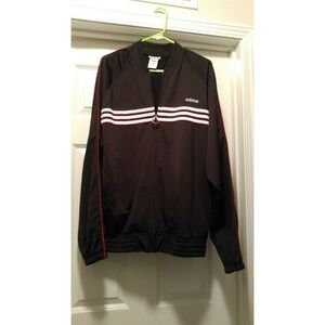 Adidas Black Red / White Full Zip Warm up Track Jacket Men's L